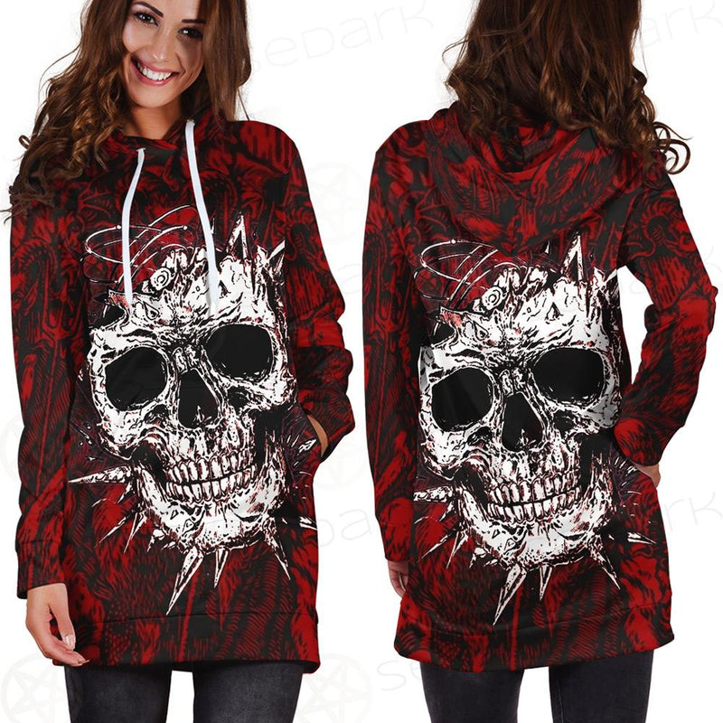 Skull Satan background SED-0083 Hoodie Dress