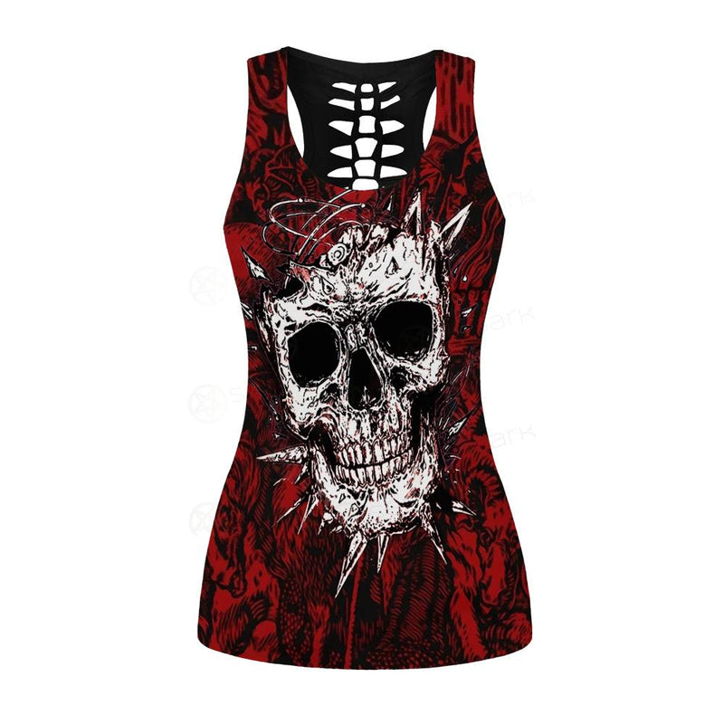 Skull Satan background SED-0083 Hollow Out Tank Top
