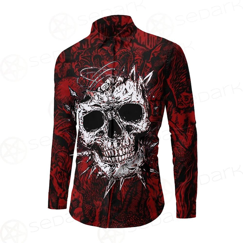 Skull Satan background SED-0083 Long Sleeve Shirt