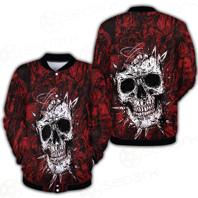 Skull Satan background SED-0083 Button Jacket