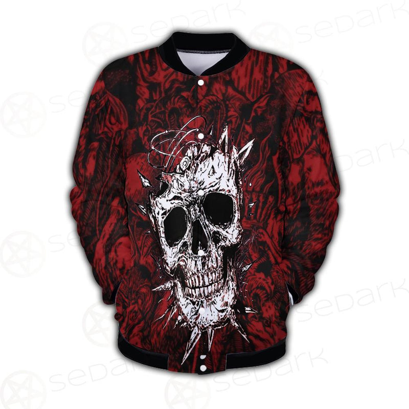 Skull Satan background SED-0083 Button Jacket