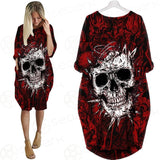 Skull Satan background SED-0083 Batwing Pocket Dress