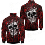 Skull Satan background SED-0083 Stand-up Collar Jacket