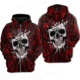 Skull Satan background SED-0083 Hoodie Raglan Zip