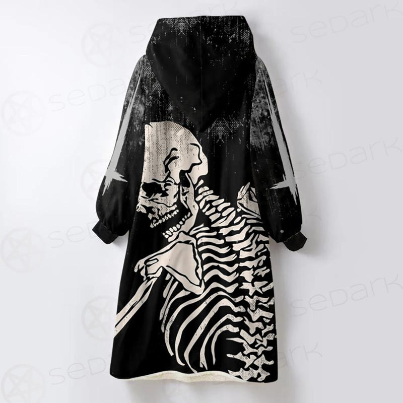 Skeleton Hug SED-0084 Oversized Sherpa Blanket Hoodie
