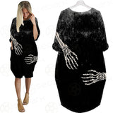 Skeleton Hug SED-0084 Batwing Pocket Dress