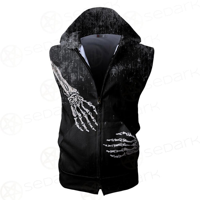 Skeleton Hug SED-0084 Zip Sleeveless Hoodie