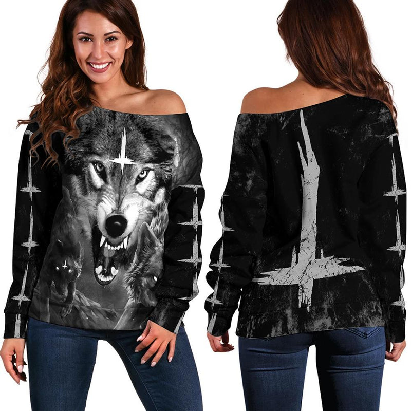 Wolf SED-0085 Off Shoulder Sweaters