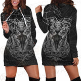 Satan Skull Pattern SED-0087 Hoodie Dress