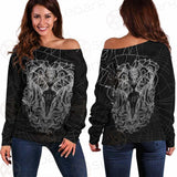 Satan Skull Pattern SED-0087 Off Shoulder Sweaters