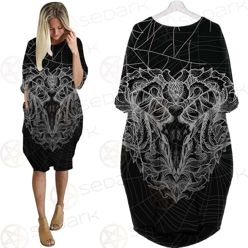 Satan Skull Pattern SED-0087 Batwing Pocket Dress