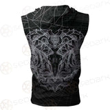 Satan Skull Pattern SED-0087 Zip Sleeveless Hoodie