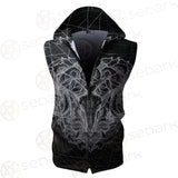 Satan Skull Pattern SED-0087 Zip Sleeveless Hoodie