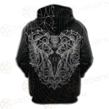 Satan Skull Pattern SED-0087 Hoodie Raglan Zip