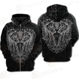 Satan Skull Pattern SED-0087 Hoodie Raglan Zip