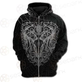 Satan Skull Pattern SED-0087 Hoodie Raglan Zip