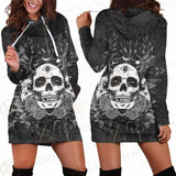 Satan Skull With Eye SED-0091 Hoodie Dress