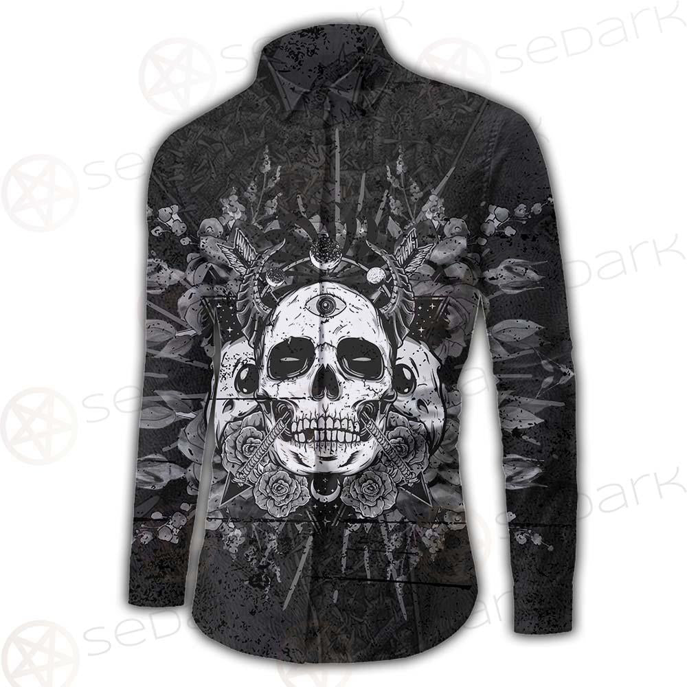 Satan Skull With Eye SED-0091 Long Sleeve Shirt