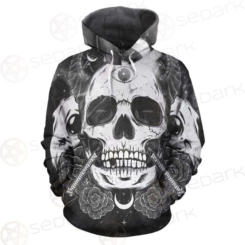 Satan Skull With Eye SED-0092 Hoodie Allover