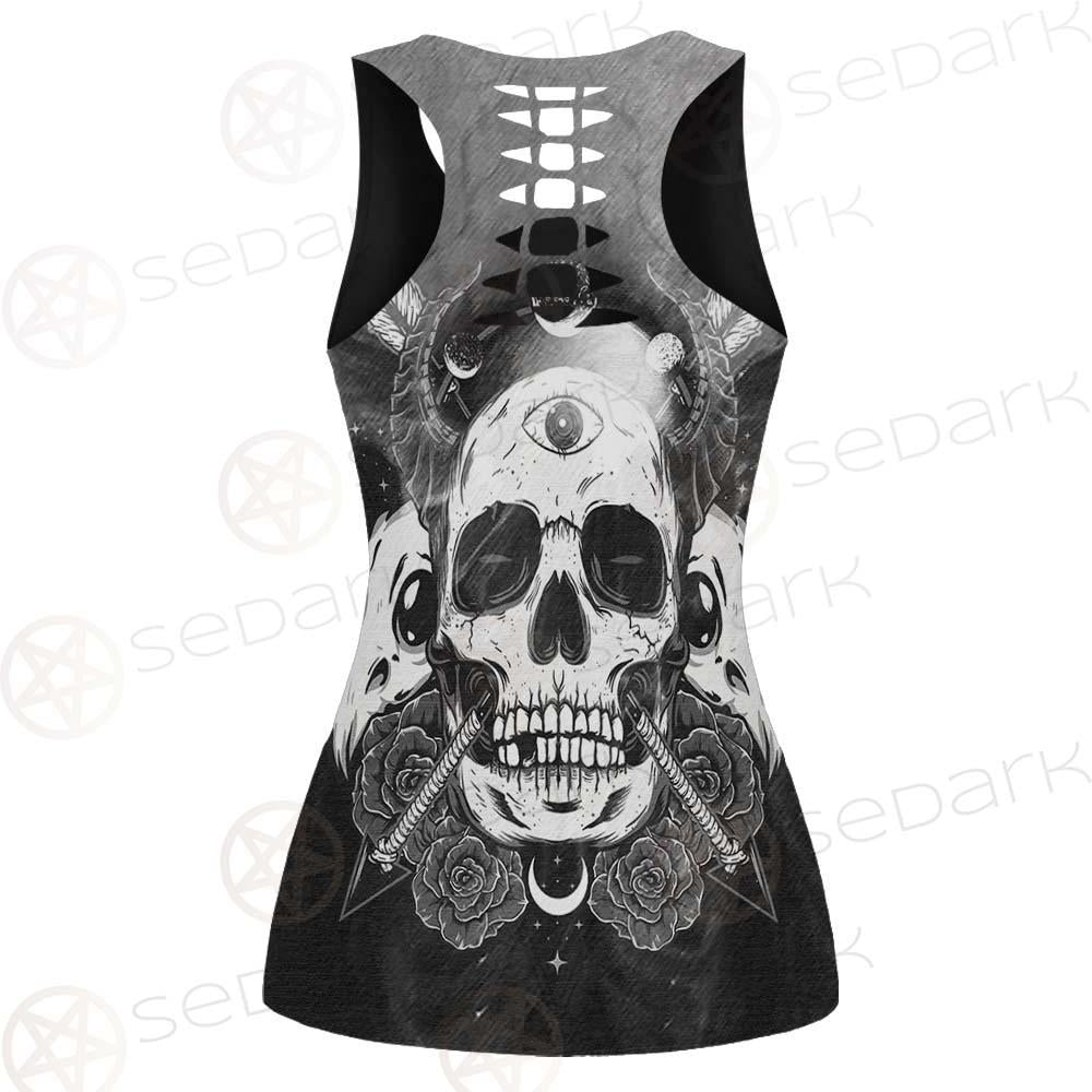 Satan Skull With Eye SED-0092 Hollow Out Tank Top