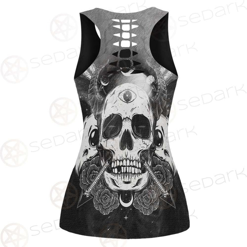 Satan Skull With Eye SED-0092 Hollow Out Tank Top