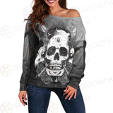 Satan Skull With Eye SED-0092 Off Shoulder Sweaters