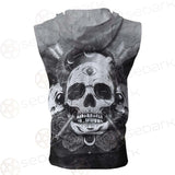 Satan Skull With Eye SED-0092 Zip Sleeveless Hoodie