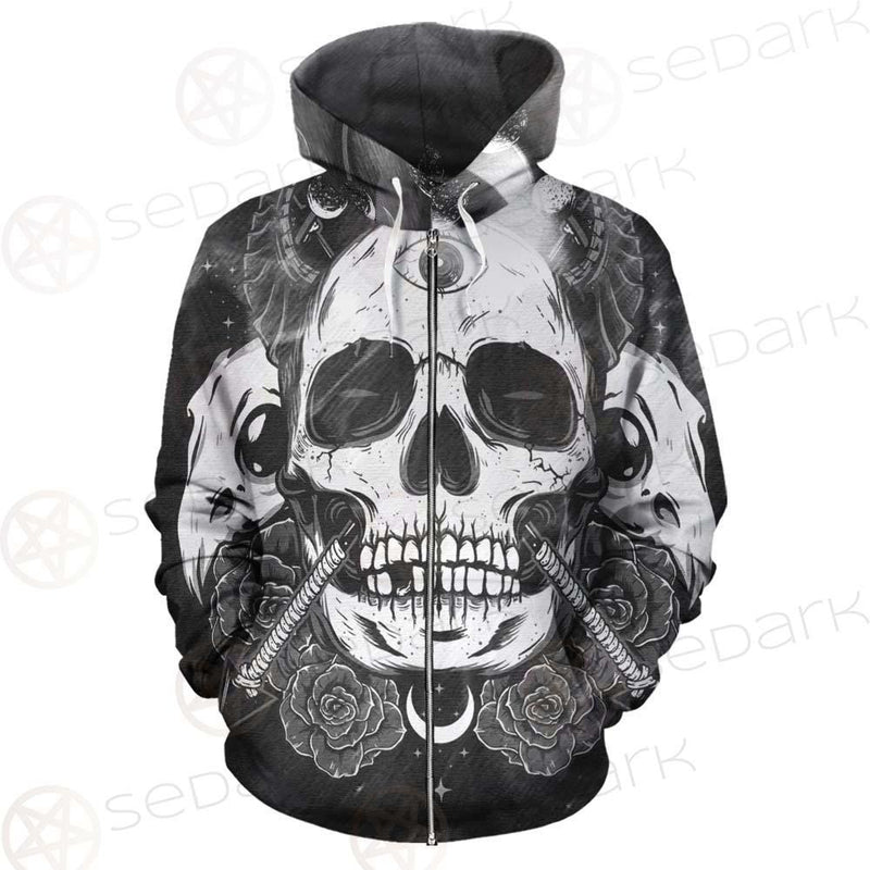 Satan Skull With Eye SED-0092 Zip-up Hoodies