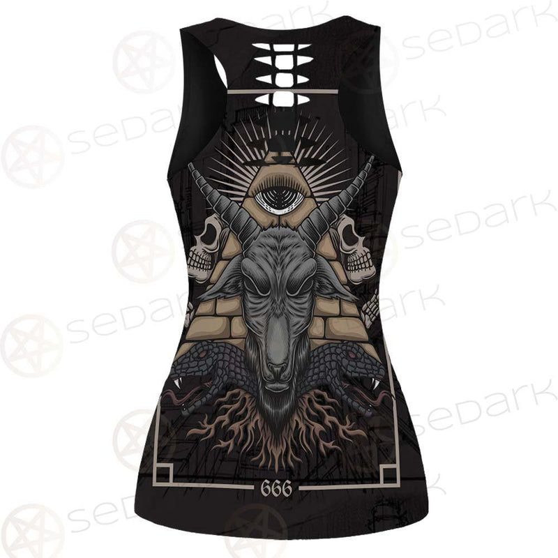 Baphomet Satanic SED-0093 Hollow Out Tank Top