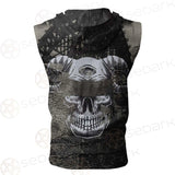 Skull Devil Eye Satan SED-0094 Zip Sleeveless Hoodie