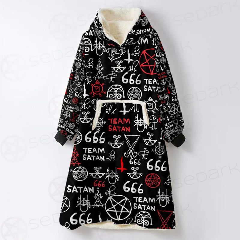 Hail Satan SED-0100 Oversized Sherpa Blanket Hoodie