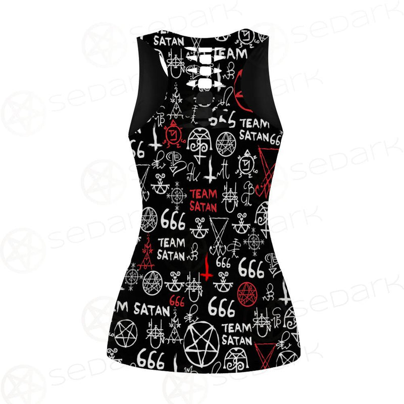 Hail Satan SED-0100 Hollow Out Tank Top