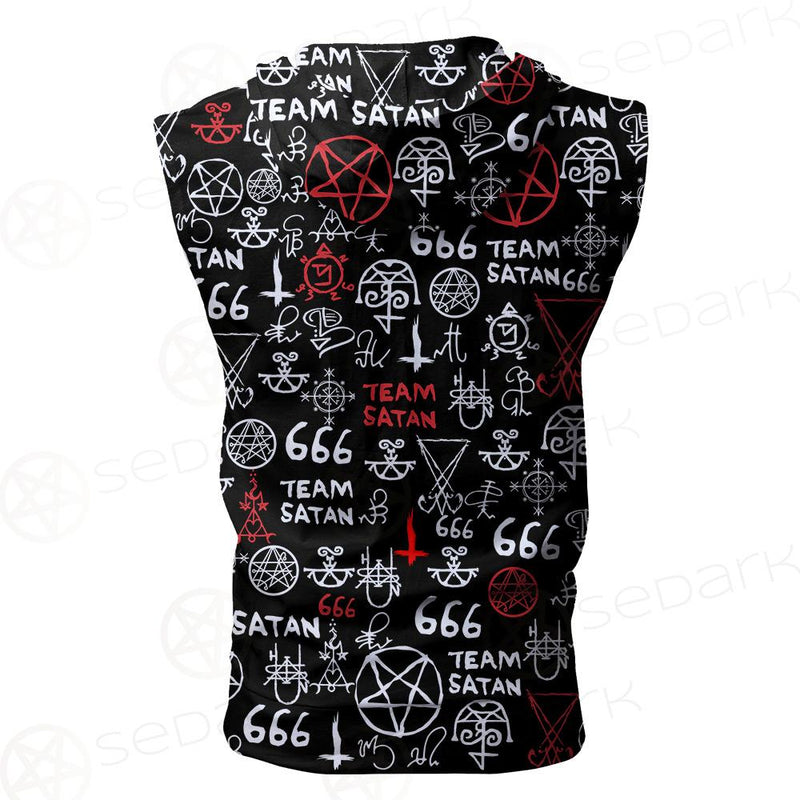 Hail Satan SED-0100 Zip Sleeveless Hoodie