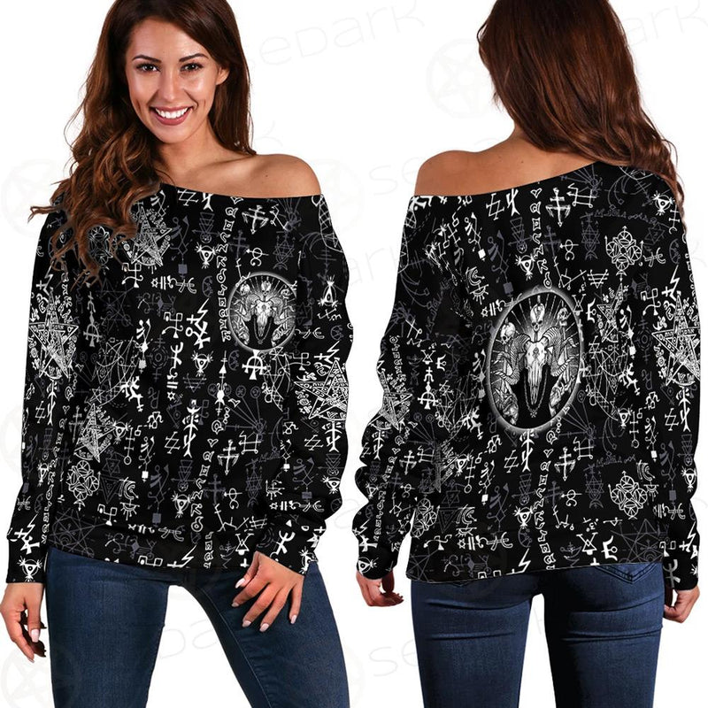 Satan Symbol SED-0104 Off Shoulder Sweaters