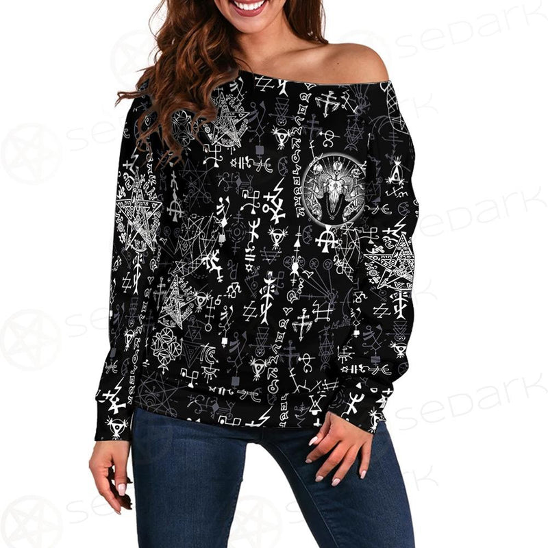 Satan Symbol SED-0104 Off Shoulder Sweaters
