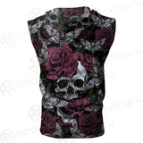 Rose Death Moth Skull SED-0105 Zip Sleeveless Hoodie