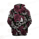 Rose Death Moth Skull SED-0105 Hoodie Raglan Zip