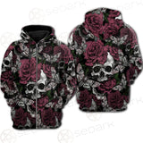 Rose Death Moth Skull SED-0105 Hoodie Raglan Zip