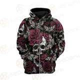 Rose Death Moth Skull SED-0105 Hoodie Raglan Zip