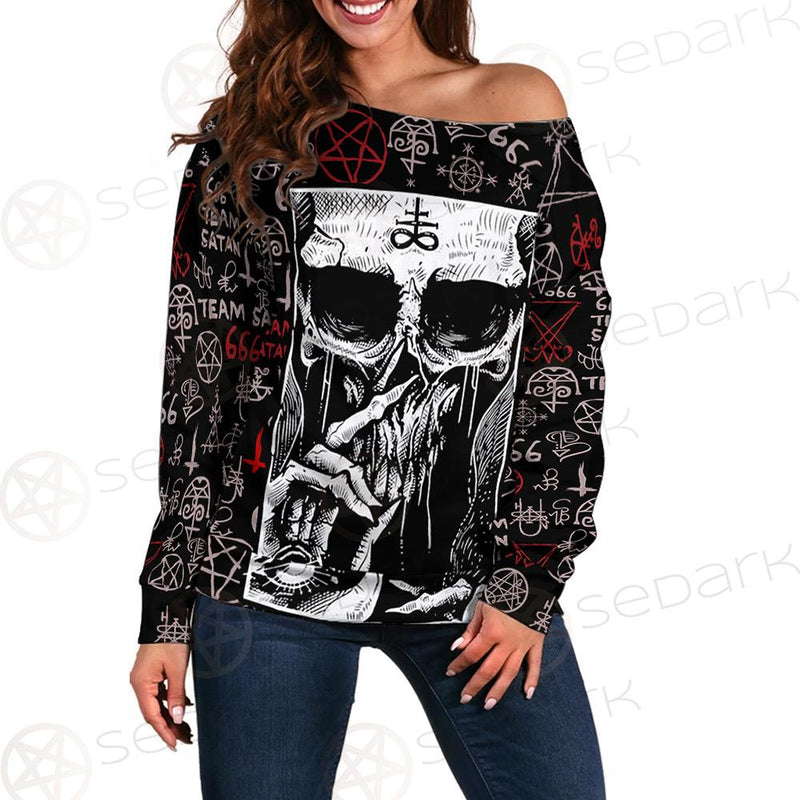Skull Satan SED-0106 Off Shoulder Sweaters