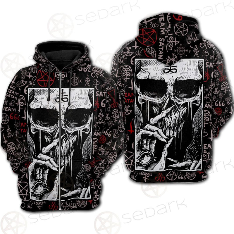 Skull Satan SED-0106 Hoodie Raglan Zip
