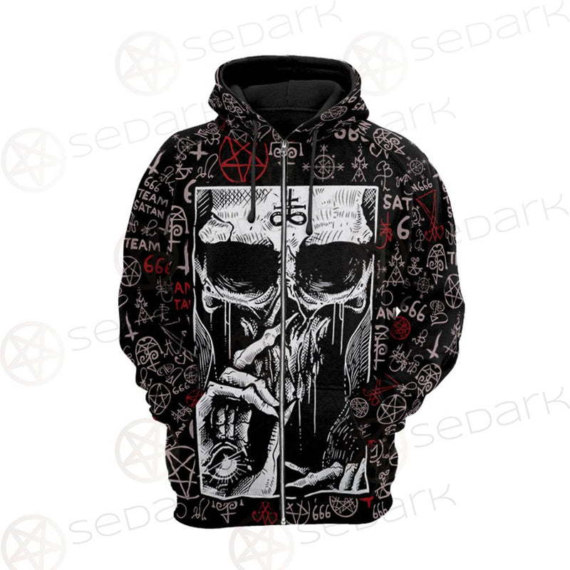 Skull Satan SED-0106 Hoodie Raglan Zip