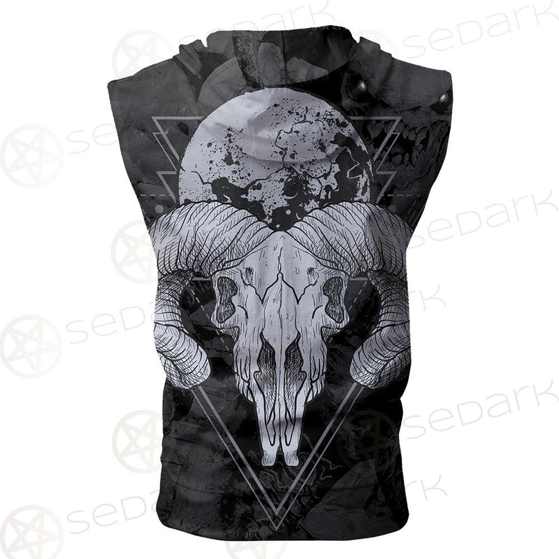 Moon Skull Satan SED-0109 Zip Sleeveless Hoodie
