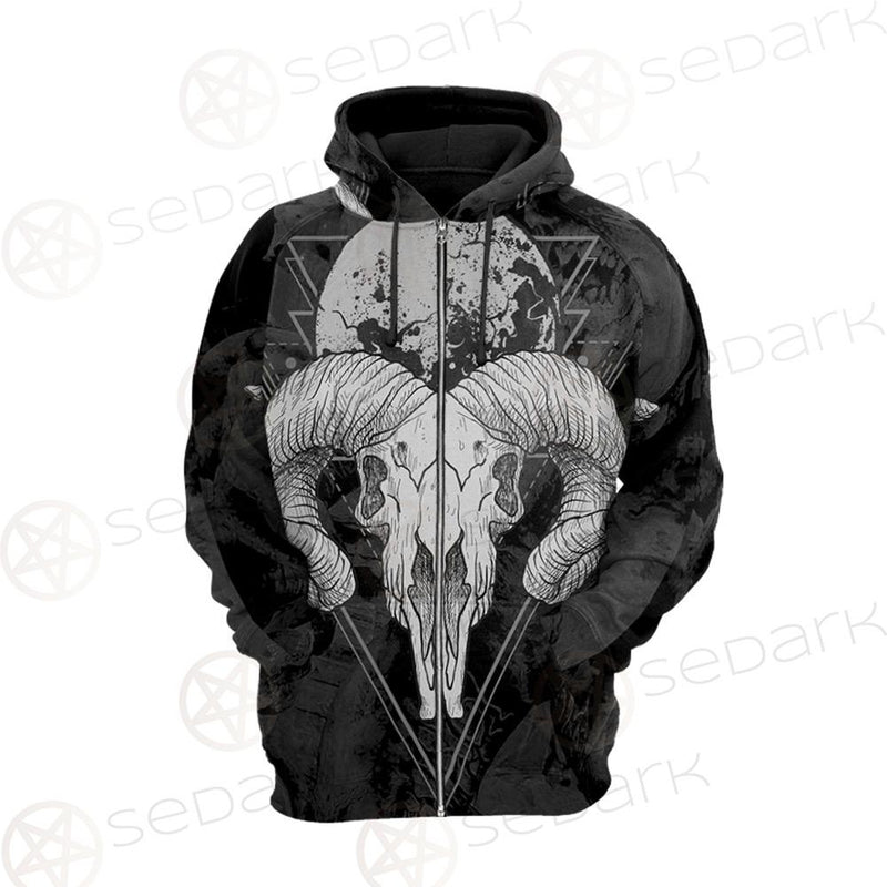 Moon Skull Satan SED-0109 Hoodie Raglan Zip