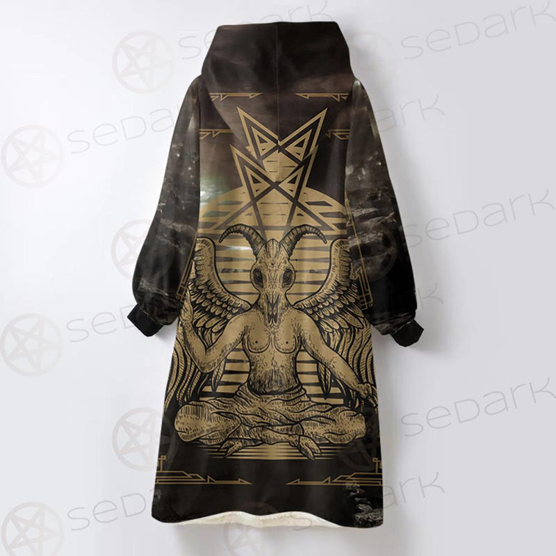 New Baphomet SED-0110 Oversized Sherpa Blanket Hoodie