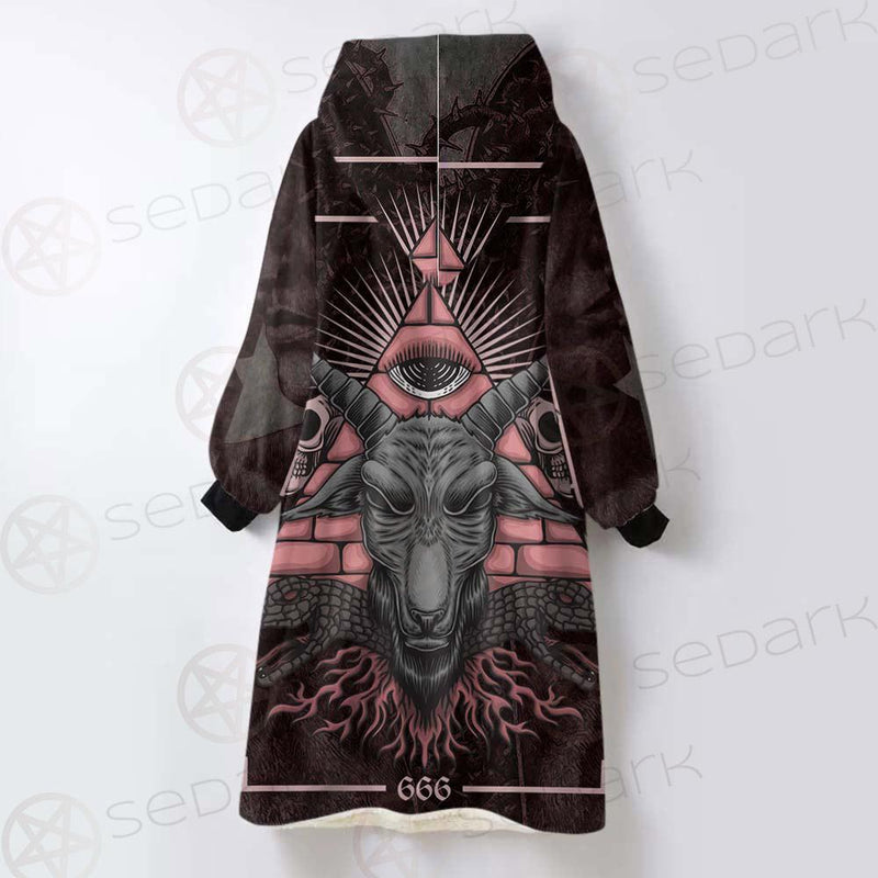 Satan Skull SED-0111 Oversized Sherpa Blanket Hoodie
