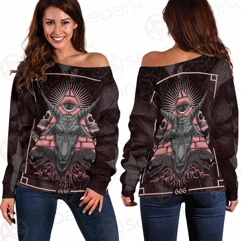 Satan Skull SED-0111 Off Shoulder Sweaters