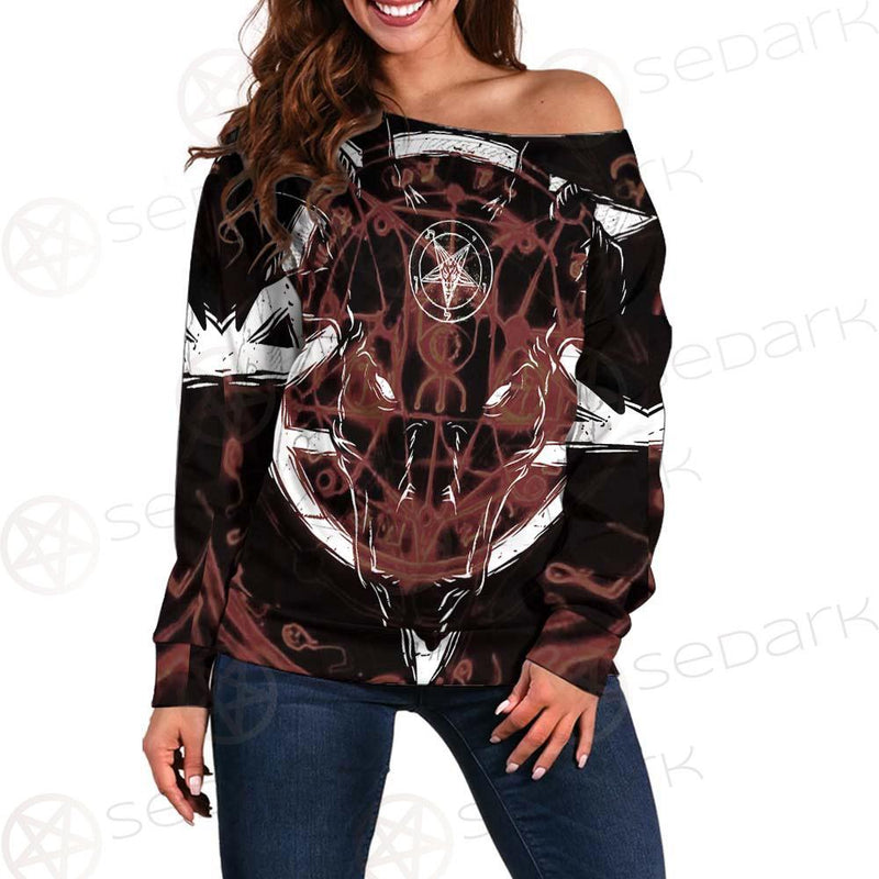 Pentagram Baphoment SED-0112 Off Shoulder Sweaters