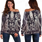 New Baphomet Abstract SED-0113 Off Shoulder Sweaters