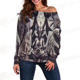 New Baphomet Abstract SED-0113 Off Shoulder Sweaters